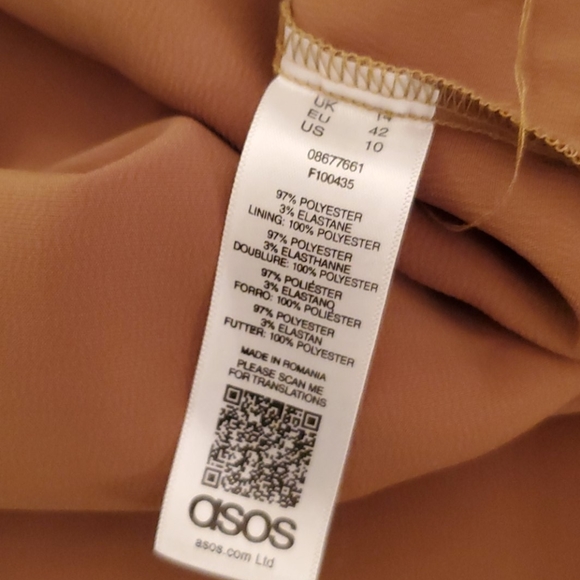 [ASOS] Satin With Asymmetrical Kimono Sleeve Dress - Picture 11 of 11